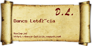 Dancs Letícia névjegykártya